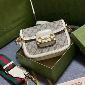 💋Gucci💋 Horsebit 1955 GG Supreme canvas mini bag